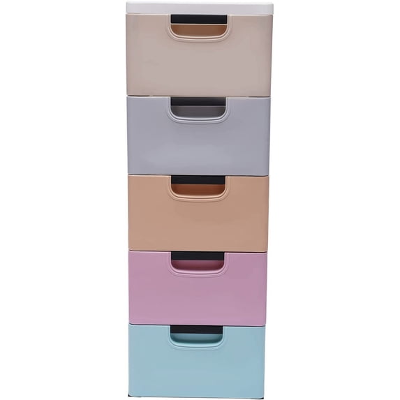 Plastic Drawer 5-layer Closet Storage Baby Clothes Organizer Plastic Dresser with Drawers Dresser Clothes Drawer Small Kids Dressers for Bedroom Clothes Playroom Furniture Toys