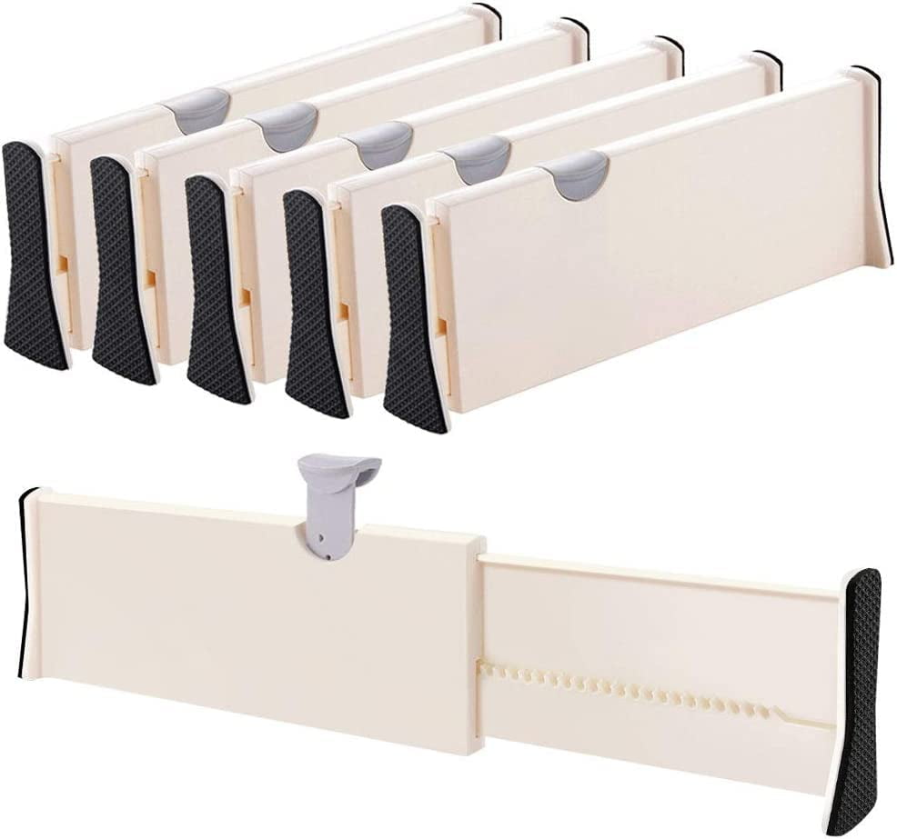 Plastic Drawer Dividers 6 Set Expandable Drawer Partitions Drawer ...