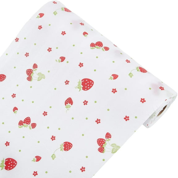 Plastic Drawer Liners Shelf Cabinet Closet Cupboard Mat Roll Non-Adhesive Waterproof Non-Slip Proof Refrigerator Kitchen Protector Lining 30 x 500cm White Strawberry Mixed Color