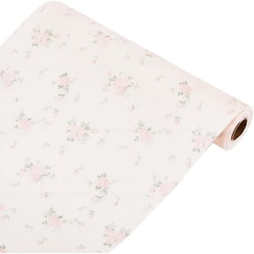 Plastic Drawer Liners Shelf Cabinet Closet Cupboard Mat Roll Non-Adhesive Waterproof Non-Slip Shelf Liner Refrigerator Kitchen Protector Lining for Pantry Dresser Home Pink Rose 29.6x200cm