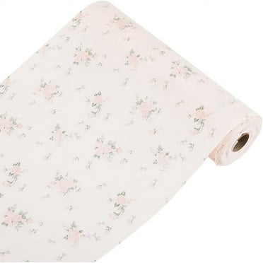 Plastic Drawer Liners Shelf Cabinet Closet Cupboard Mat Roll Non-Adhesive Waterproof Non-Slip Shelf Liner Refrigerator Kitchen Protector Lining for Pantry Dresser Home Pink Rose 31.6x500cm