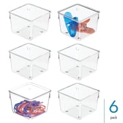 iDesign Plastic Drawer Organizer Bin - Set of 6 - Clear