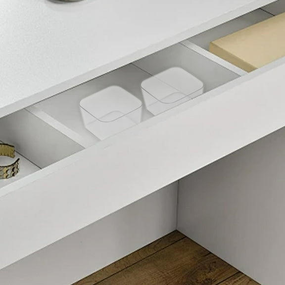 Plastic Drawer Organizer Desk Storage Box - Rectangular Compartment Sorter for Small Items Stationery Office Supplies - Multipurpose Modular Sorting Tray for Home Kitchen Bathroom Vanity