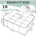 thumbnail image 1 of Clear Plastic Drawer Organizer with 16 Removable Compartments for Socks, Bras, Ties, Belts and More, 1 of 6