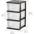 thumbnail image 1 of Plastic Drawer Storage Organizer, 3-Drawers, 2-Pack, for Classroom, Bathroom, Bedroom, Black/, 1 of 8