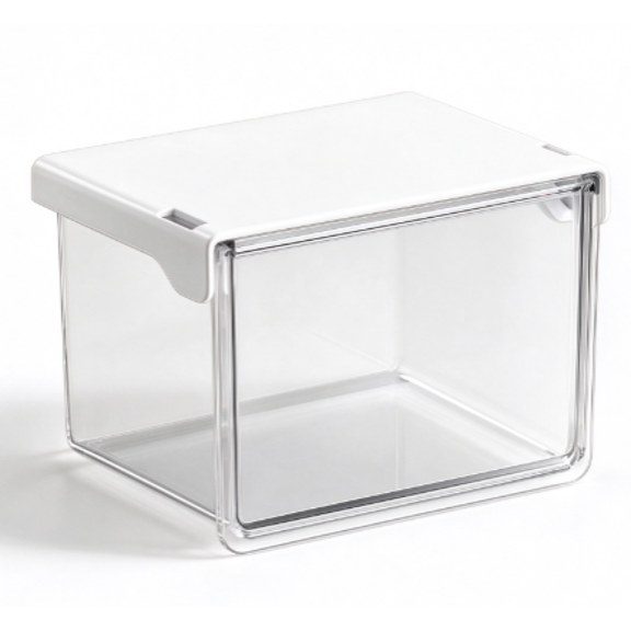 Plastic Drawer Style Storage Box Self Adhesive Large Capacity Makeup Storage Container Transparent Space Saving