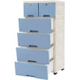Plastic Drawers Dresser, 6 Drawers Tall Dresser for Bedroom with 4
