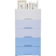 thumbnail image 1 of Plastic Drawers Dresser for Bedroom Storage Cabinet with 5 Drawers Craft Organizers and Storage for Clothes, Towels, Toys Dresser for Kids 17.1’’ W x 11.4’’ D x 31.5’’ H (Gradient Blue), 1 of 7