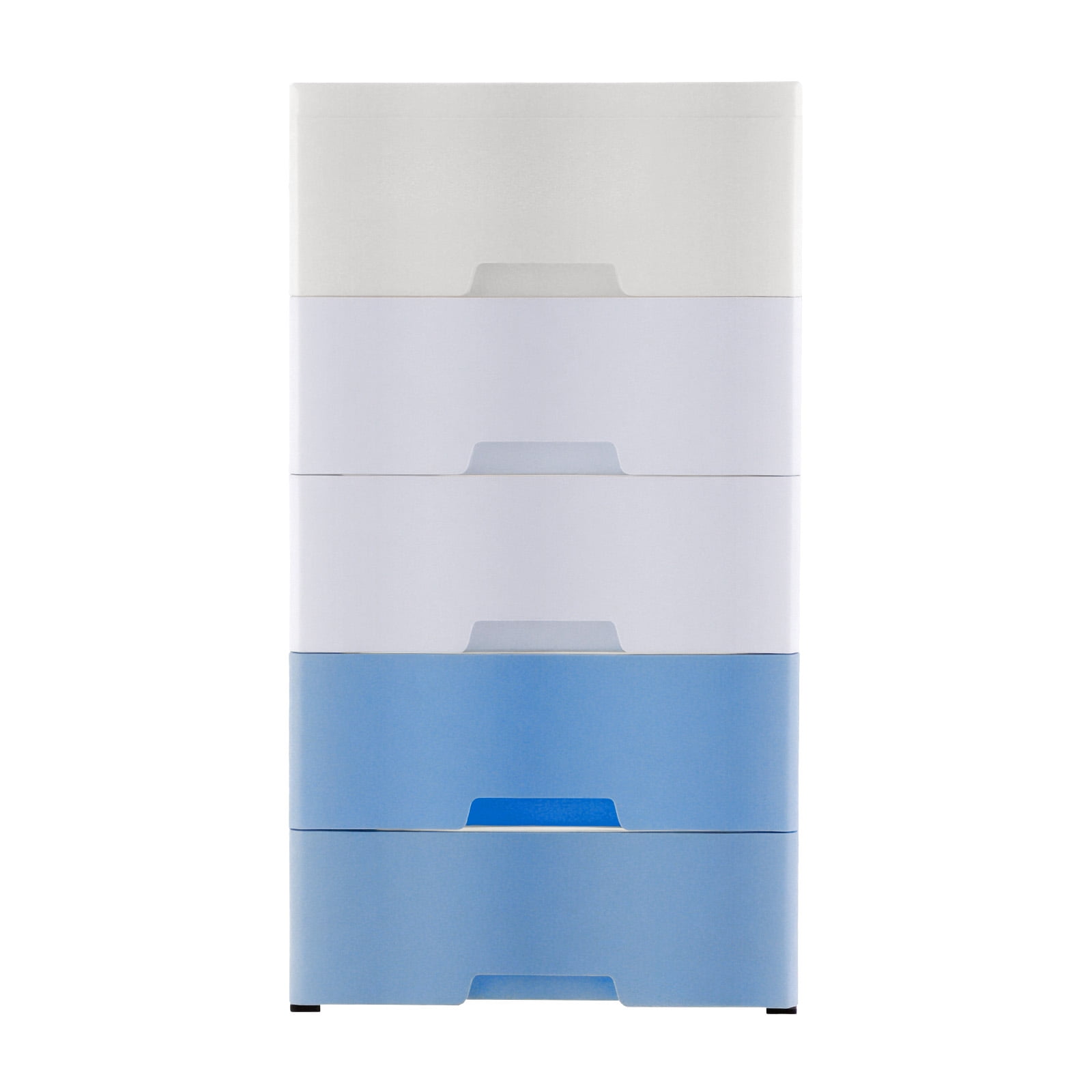 5 Tier Plastic Drawers Dresser Storage Tower w/5 Drawers, Stackable Storage Organizer Cabinet w/Wheels Storage Bin,Mobile Storage Closet Large Containers Organizer Unit