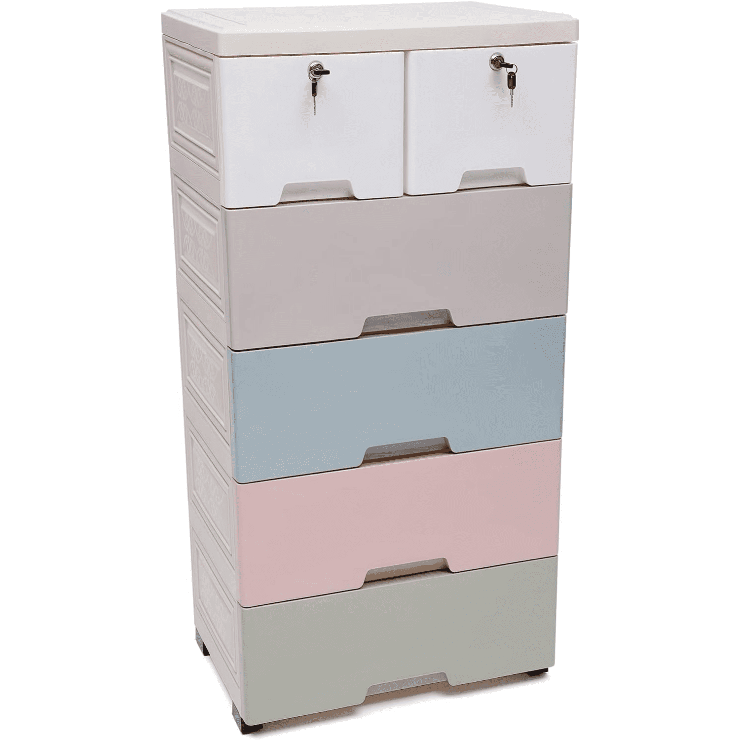 Plastic Drawers Dresser Storage Cabinet with 6 Drawers Closet Drawers ...