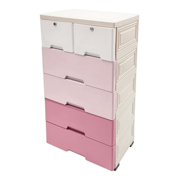 Plastic Drawers Dresser, Storage Cabinet with Drawers, Closet Drawers Tall Dresser Organizer Closet Tall Dresser Bedside Furniture & Night Stand End Table Dresser for Clothes,Playroom,Bedroom