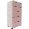Plastic Drawers Storage Cart Mobile with Casters 5 Drawer