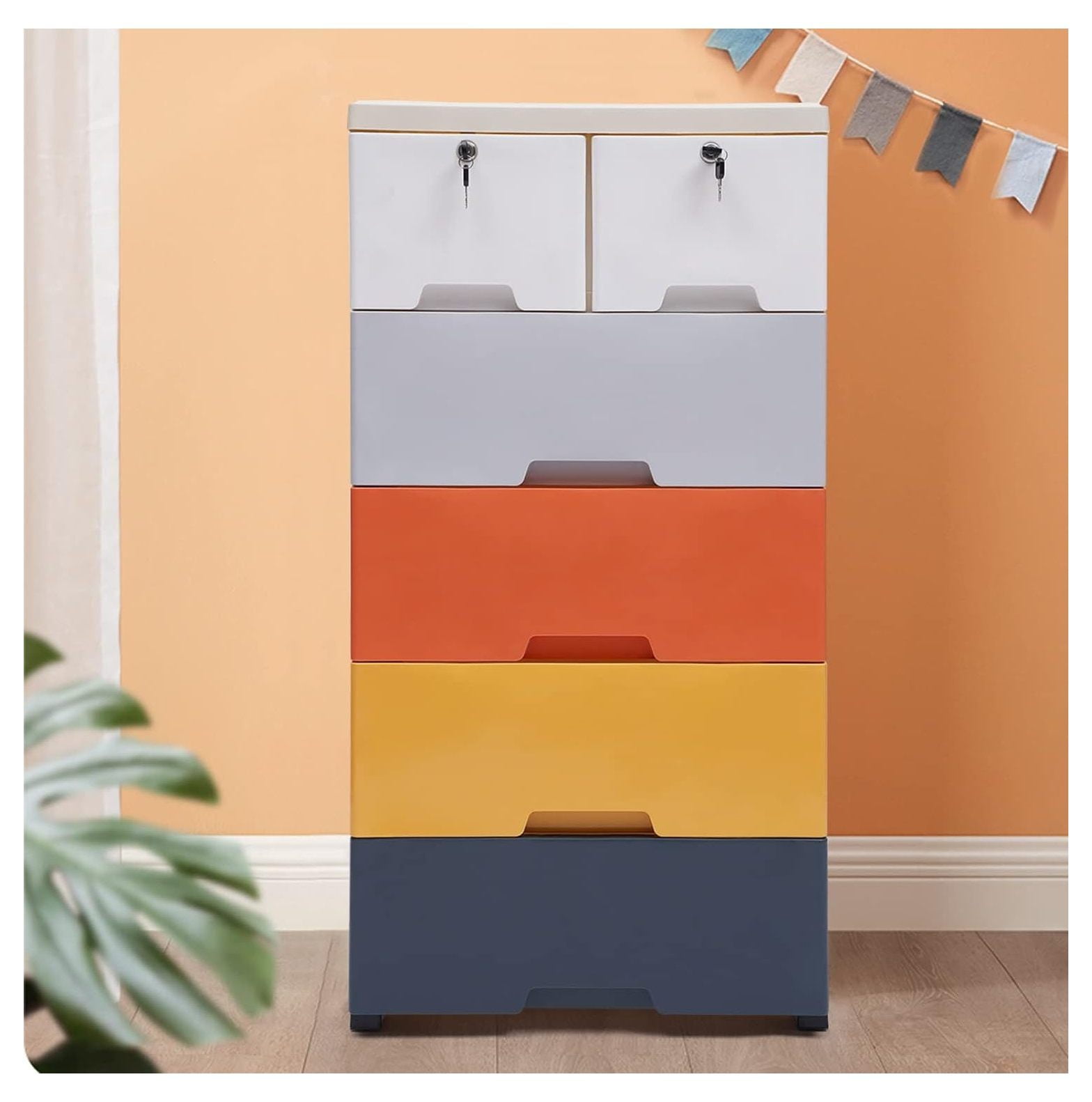 Plastic Drawers for Clothes, Storage with 6 Drawers,Closet