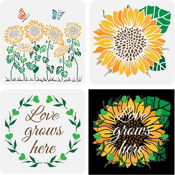 Plastic Drawing Painting Stencils Templates Sets Square Mixed Patterns 30x30cm 3 style/set diy