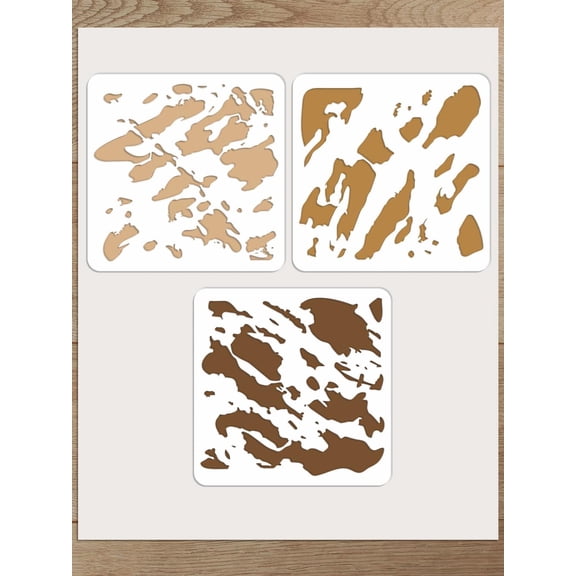 Plastic Drawing Painting Stencils Templates for Painting on Scrapbook Fabric Tiles Floor Furniture Wood Camouflage 300x300mm 3pcs/set Colorful
