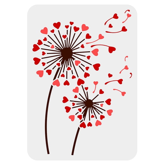 Plastic Drawing Painting Stencils Templates for Painting on Scrapbook Fabric Tiles Floor Furniture Wood Rectangle Dandelion Pattern for DIY