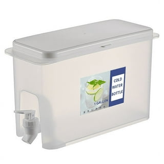 Austok 3.5L Drink Dispenser,Slim Fridge Beverage Dispenser with Spigot,Plastic Water Dispenser,Travel Desktop Water Container Leakproof Beverage Tank