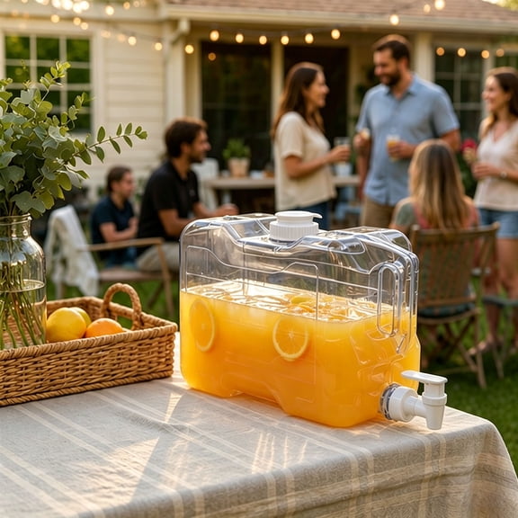 Plastic Drink Dispenser with Spout Large Capacity Water Drink Container for Parties Picnics Home Daily Use