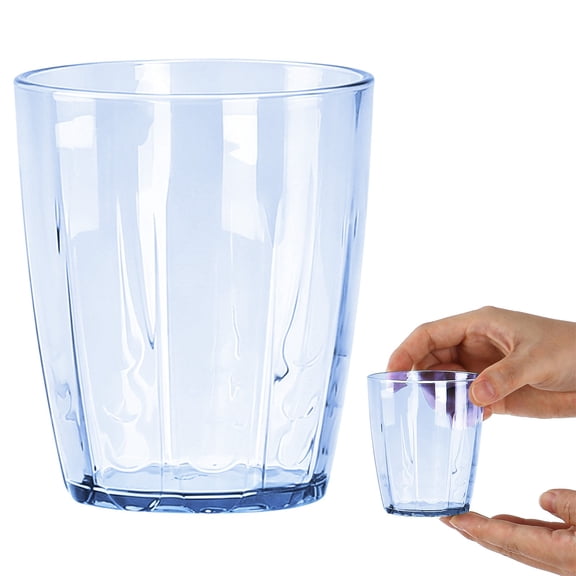 Plastic Drinking Glasses, Plastic Cups Reusable, Stackable Water Tumblers, Restaurant Style Drinking Glasses, Lightweight Shatterproof Drinking Cups for Home Kitchen Daily Use 1Pcs