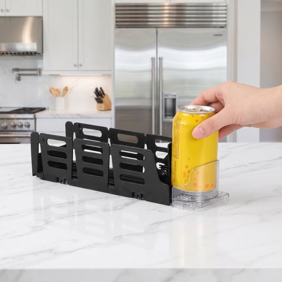 Plastic Drinks Dispenser for Refrigerator Automatic Soda Can Holder with Organized Storage