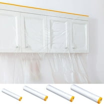 Plastic Drop Cloth | Disposable Painter Sheet Roll | Clear Self-Adhesive Antis-Tear Tarp for Couch Furniture Floor Protection | 65FT | Multipurpose Cover | Leak Proof | Easy Cut