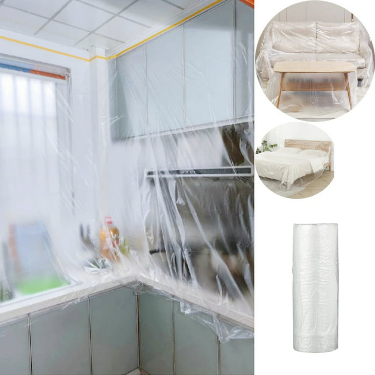 Plastic Drop Cloth for Painting Clear Plastic Sheeting Waterproof Plastic  Tarp Dust Cover Dustproof Floor Furniture Cover for Moving Home Improvement  House Renovations 