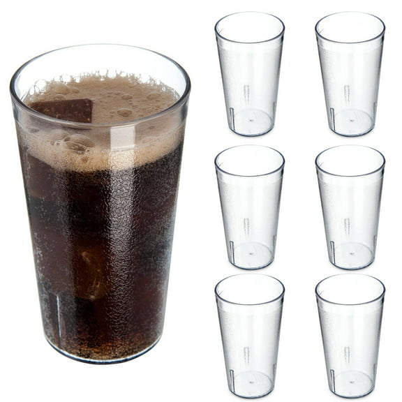 Plastic Drop-proof Tumbler,Clear Frosted Drinking Cups,Cold & Hot Drink Cups,Stackable Beverages Cups,Unbreakable and Reusable,for Holiday Party Buffet Meeting 360ml 6Pack