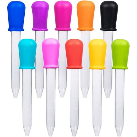 Plastic Dropper Transfer Graduated Pipettes Mixed Color 122x12~23mm Capacity: 5ml