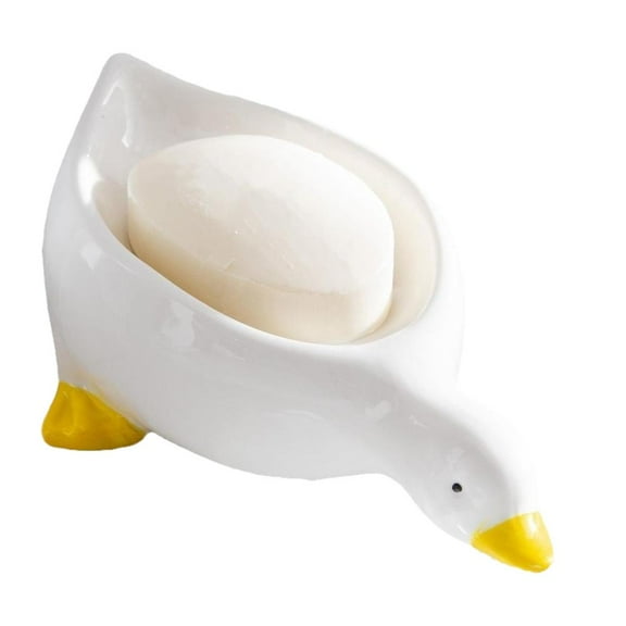 Plastic Duck Shape Soap Box for Bathroom, Anti-Slip and Drainable, Suitable for Family and Travel