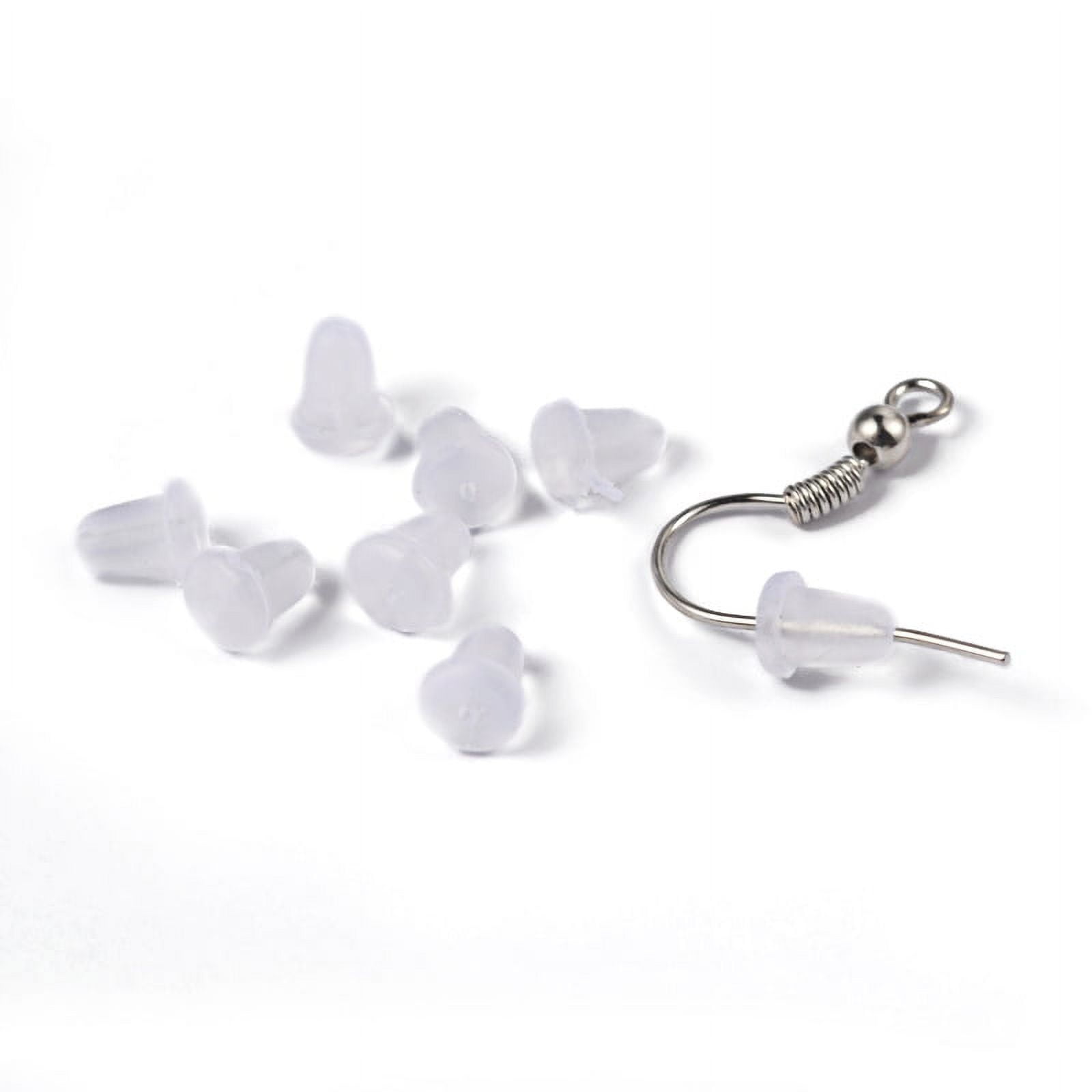 Plastic Ear Nuts Earring Backs Clear 6x5x4mm Hole: 0.5mm about 9000pcs/bag