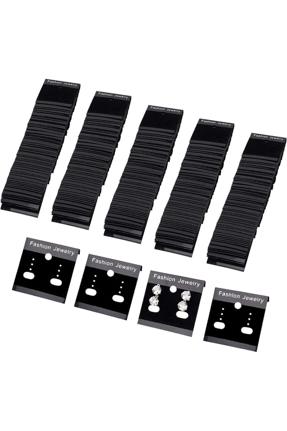 Plastic Earring Display Card Rectangle Black Size: 52mm long 50mm wide.