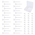 thumbnail image 1 of Plastic Earrings, 100 PCS Invisible Clear Earrings for Sports, Clear Plastic Post Earring Studs for Sports, Flat Silicone Earrings Rubber Earrings Clear Earrings for Work, 1 of 6