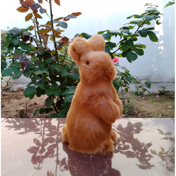 Plastic Easter Bunny Figurine Soft Tabletop Decoration for Spring Home Desk Shelf Decor Gift(A)