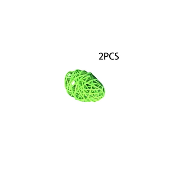 Plastic Easter Eggs 6.5 cm Natural Woven Colored Rattan Ball Easter Festival Decoration Egg for Easter Party Decorations