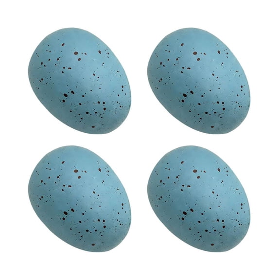 Plastic Easter Eggs for Decorations - 4 Pack Fake Eggs Assorted Colors for Easter Egg Hunt, Spring DIY Crafts, Bird Cage Fillers, Party Game Supplies