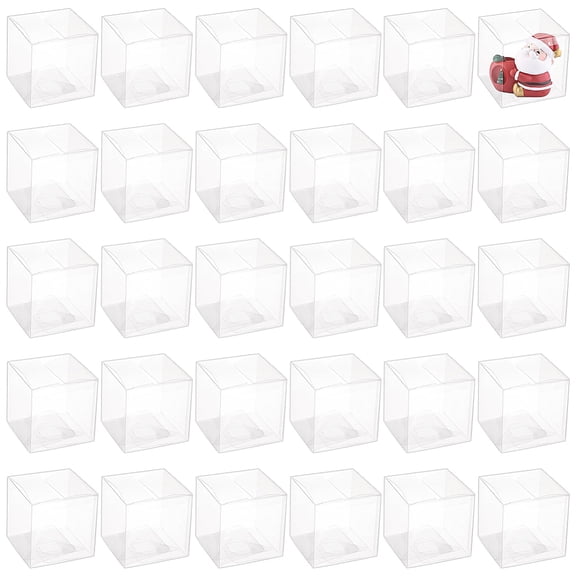 Plastic Easter Party Favor Box 3.5 x 3.5 x 3.5inch Transparent Gift Box Plastic Storage Container for Packaging Cube Birthday Wedding Party
