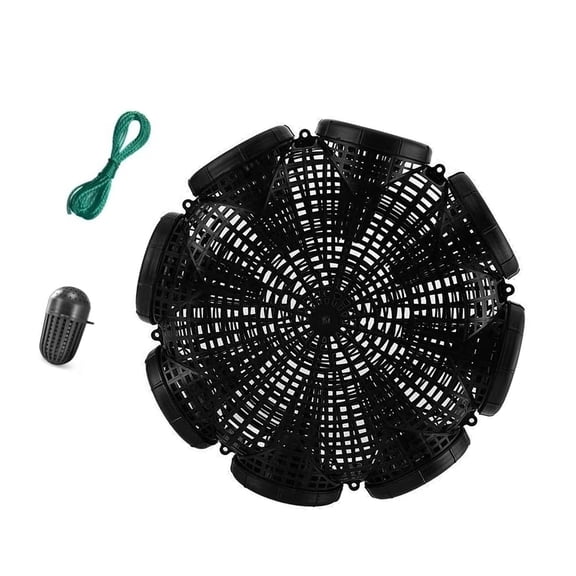 Plastic Eel Cage Fishing Baits Shrimp Crawfishes Catcher Lobsters Meshes Trap with Baits Pull Rope Quick Setups Enduring