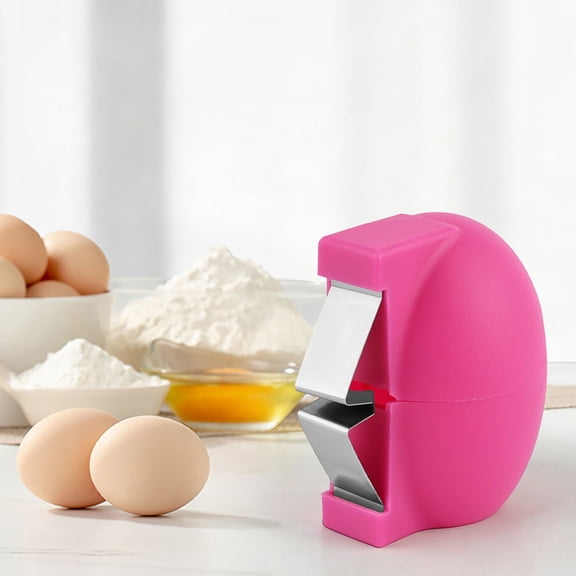 Plastic Egg Cracker Tool, Handheld Egg Opener and Shell Remover for Hard Boiled and Raw Eggs, Kitchen Gadget with Built-in Egg Separator, Easy to Use and Clean, Dishwasher Safe(Pink)