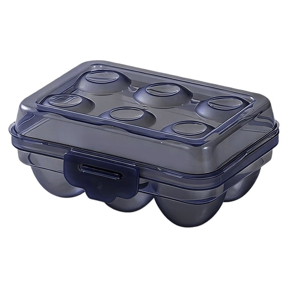 Plastic Egg Holder,6 Grid Egg Carton,Small Transparent Plastic Portable Egg Box Container,Home Egg Containers with Lid,Egg Storage Box,Refrigerator Egg Storage Container,Plastic Egg Tray,(Blue)