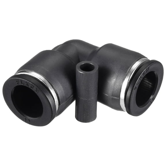 Plastic Elbow Push to Connect Tube Fitting 12mm Tube OD Pneumatic Air Push Fit Lock Fitting Black 2pcs
