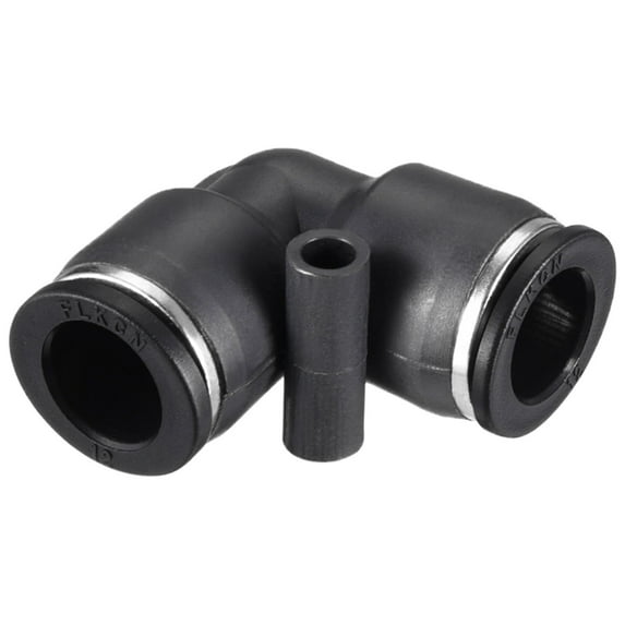 Plastic Elbow Push to Connect Tube Fitting 12mm Tube OD Pneumatic Air Push Fit Lock Fitting Black 2pcs