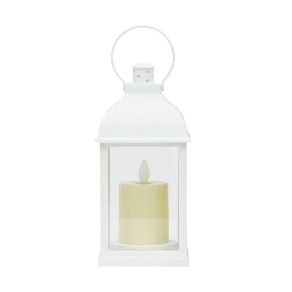 Plastic Electronic Candle Light - White LED Camping Lantern, Outdoor Lighting for Patio, Garden, Seasonal Decorations, 8.85 x 3.81 x 3.81 Inches, 3 AAA Required