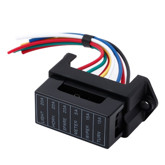 Plastic Electronics 6 Way DC32V Circuit Car Trailer Auto Blade Fuse Box Block Holder ATC ATO 2-input 6-ouput Wire