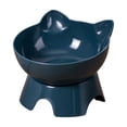thumbnail image 1 of Plastic Elevated Cat Bowls, 15° Tilted Design, Anti-Vomiting & Spine Protection for Kittens To Adult Cats and Small Dogs Blue, 1 of 6