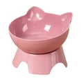 thumbnail image 1 of Plastic Elevated Cat Bowls, 15° Tilted Design, Anti-Vomiting & Spine Protection for Kittens To Adult Cats and Small Dogs Pink, 1 of 6
