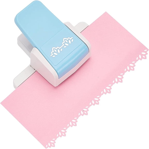 Plastic Embossing DIY Corner Paper Printing Card Cutter with Alloy Flower Pattern Pearl Pink 9.5x12x5.2cm diy