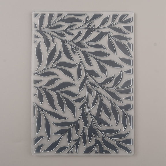 Plastic Embossing Folders Concave-Convex Embossing Stencils for Handcraft Photo Album Decoration Leaf Pattern 149x105x2mm