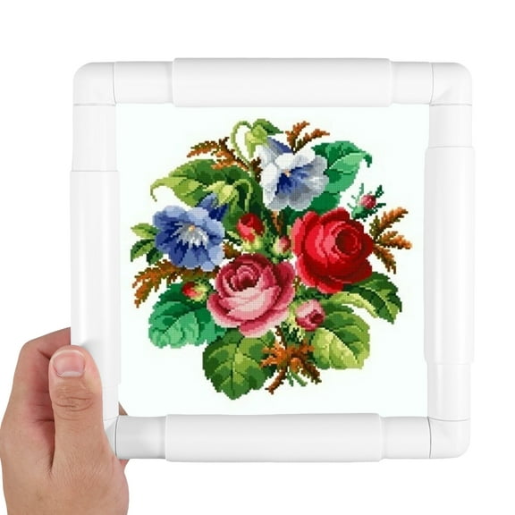 Plastic Embroidery Hoop Square Embroidery Frame Reusable Cross Stitch Snap Frames White Plastic Quilting Hoops Quilting Needlepoint Tool for Embroidery Needlepoint Silk-Painting