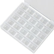 Plastic Empty Bobbins Case, Sewing Machine Bobbin Organizer Storage Clear Box for 25 Spools, Durable Spool Box Bobbin Organizer 25 Grids Bobbin Storage Box, 1PcClear,4.7x3.9"