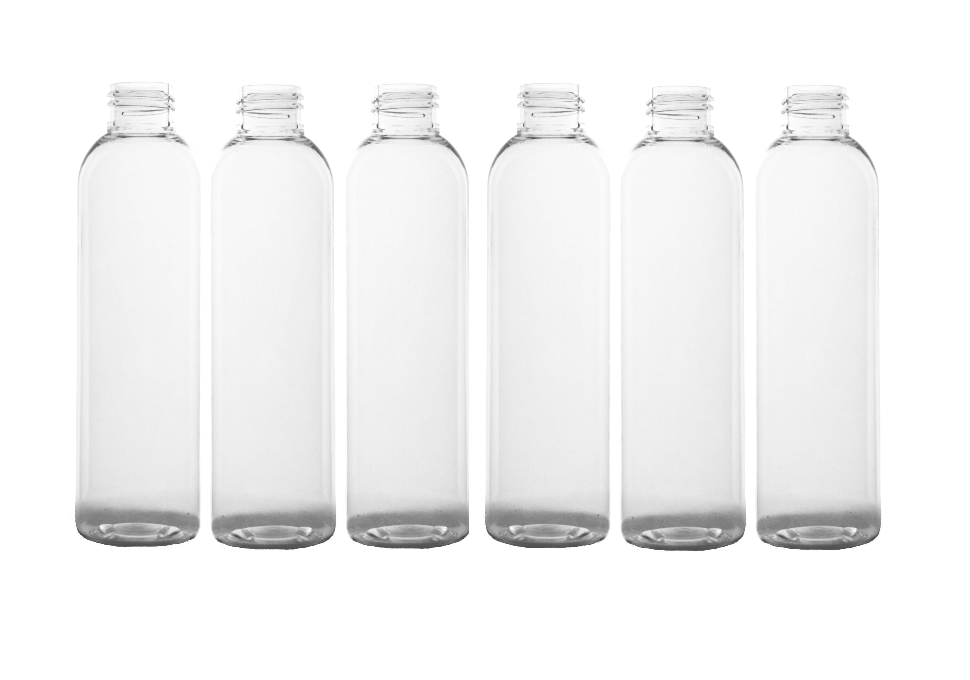 Plastic Empty Bottles - 8 oz. Travel Containers Clear PET Plastic Bullet Round Bottles with Flip Cap (50 Pack) Ex. Shampoo, lotion, soap, etc..